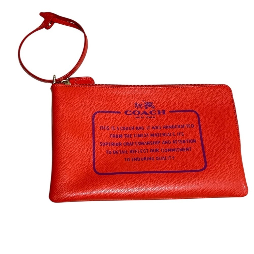 COACH Story Patch Red Orange Pouch